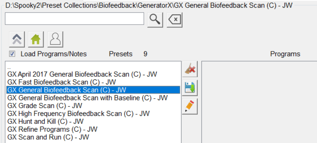 General Biofeedback Scan in der Spooky2 Software