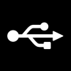 Weißes USB-Symbol