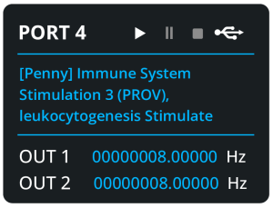 Programmanzeige auf dem Spooky2 XM Pro Generator